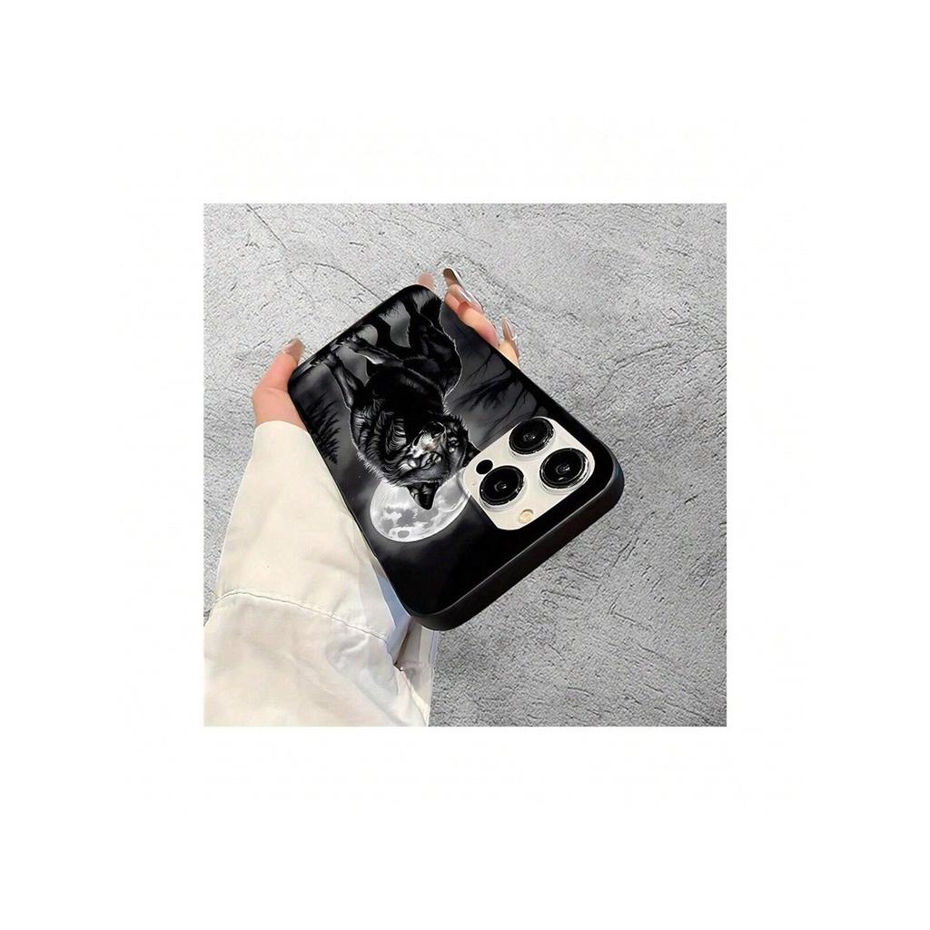 Wolf Howling At Moon Silhouette Frosted TPU Phone Case For IPhone 15 Pro Max & Samsung Galaxy S24 Ultra, Shockproof Cover