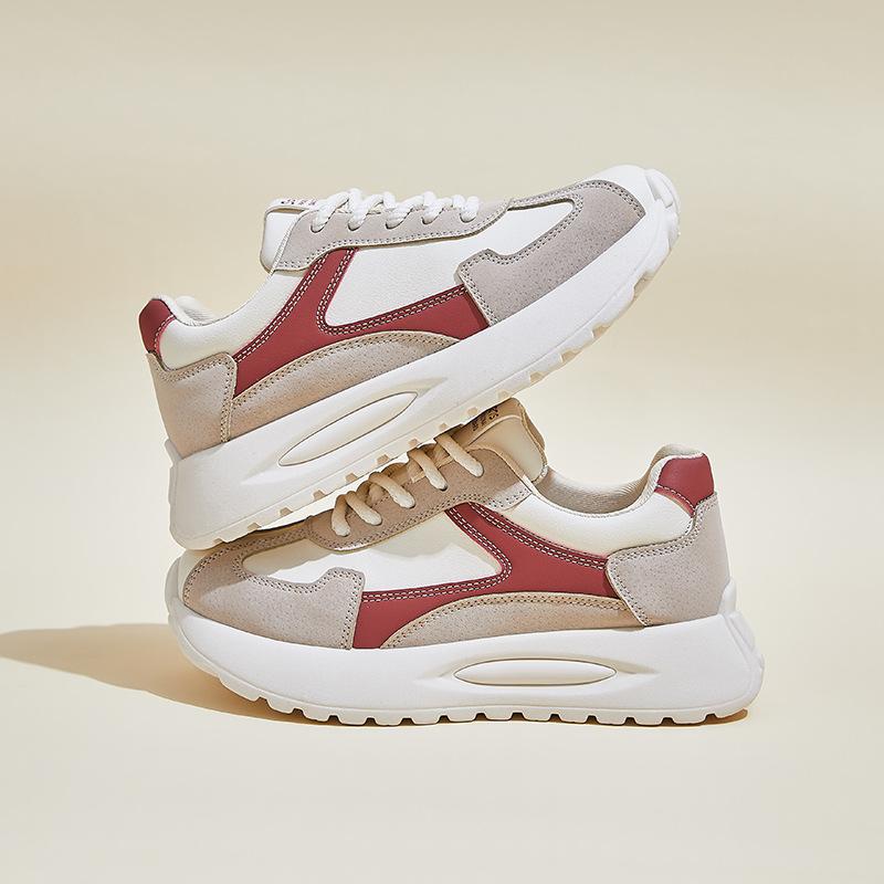 

Fashion Women‘s Shoes 2025 Spring New Style Soft Soled Running Shoes Comfortable Non Slip Vulcanized Shoes Lace-up Casual Sneakers 35 красный