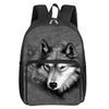 Wolfsmuster Quadratische Vordertasche Rucksack Reißverschluss Große Kapazität für Jungen/Mädchen Bestes Geschenk 2D Flach Cartoon Kinder Schultasche