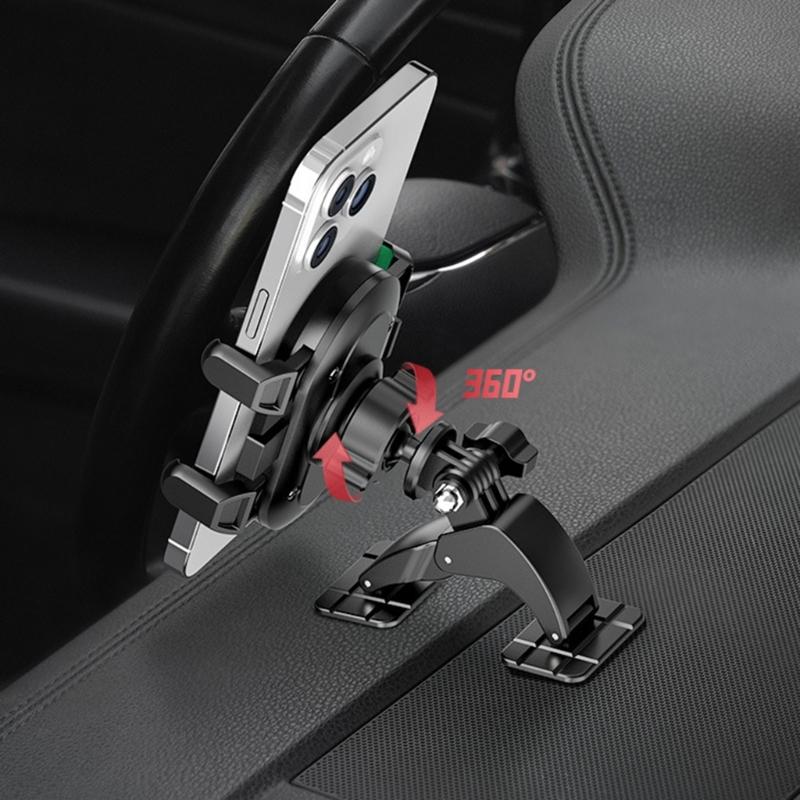 Universal Vehicle Phone Holder With 17mm Ball Head Base Heat Resistant ABS Construction For Secure Positioning
