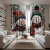 Christmas snowman printed curtains   Christmas decorations   bedroom and living room   home decoration   room decoration