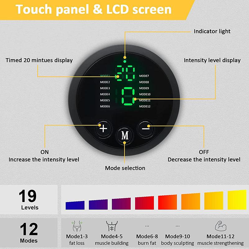 Ems Muscle Stimulator Abdominal Toning Belt Electric Smart Abs Trainer Waist Weight Loss Body Slimming Home Fitness Massager