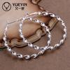 Copper Color Twisted Hoop Earrings For Women Twisted Lines Artistic Design Diameter 4.5cm Coppery Wedding Jewelry Gift E148