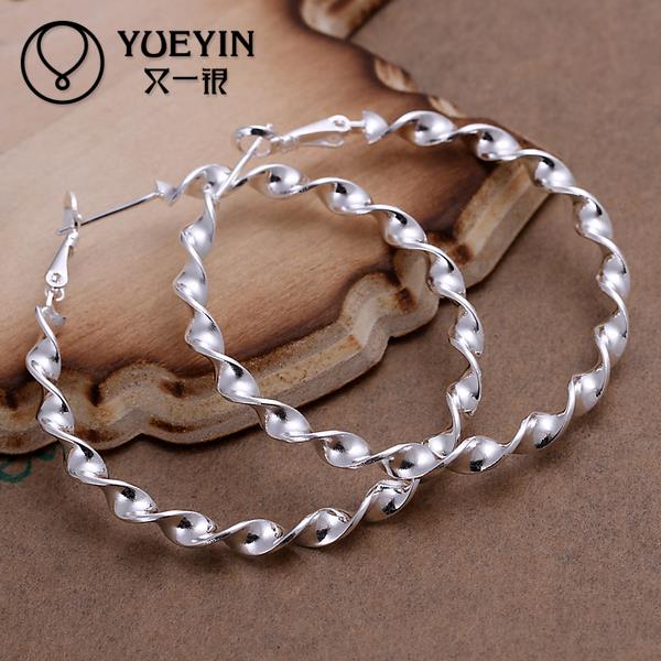 Copper Color Twisted Hoop Earrings For Women Twisted Lines Artistic Design Diameter 4.5cm Coppery Wedding Jewelry Gift E148
