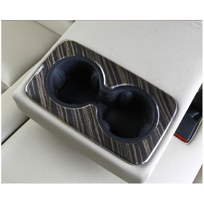 Fits For Cadillac XT5 2017-2025 Black Wood Grain Rear Water Cup Panel Cover Trim