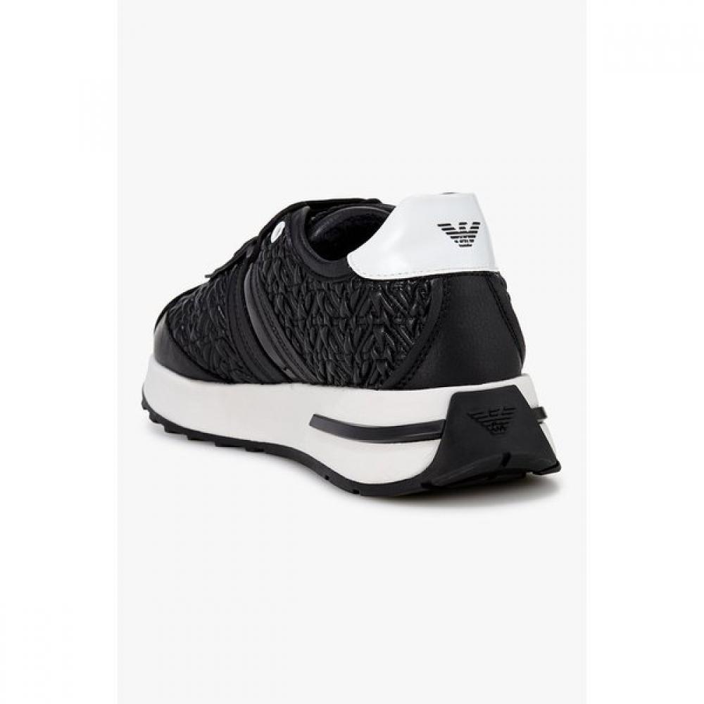 Emporio Armani Women S Eagle Pattern Leather SneakerS A525331518