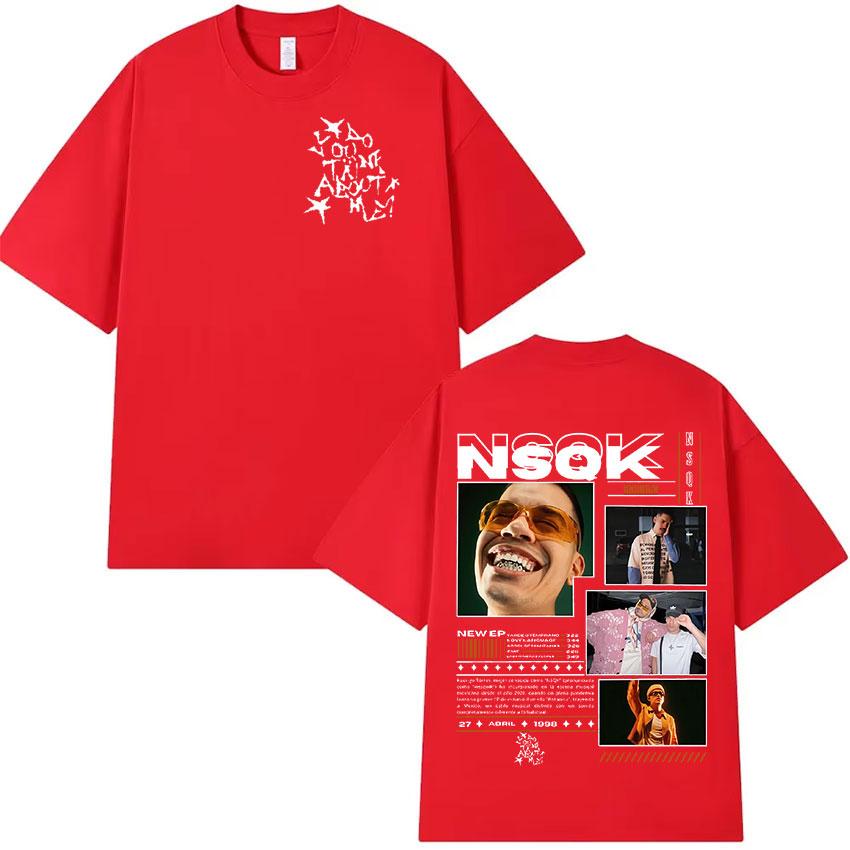 2025 Summer Rapper NSQK Tour Graphic Unisexs Retro Fashion Short Sleeve Tshirts Unisex Hip Hop 100 Pure Cotton Printed Tshirt