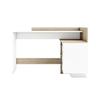 Corner Desk with 3 Drawers - Oak and White Decor - L 128.5 X D 105.7 X H 83.2 Cm - THALES