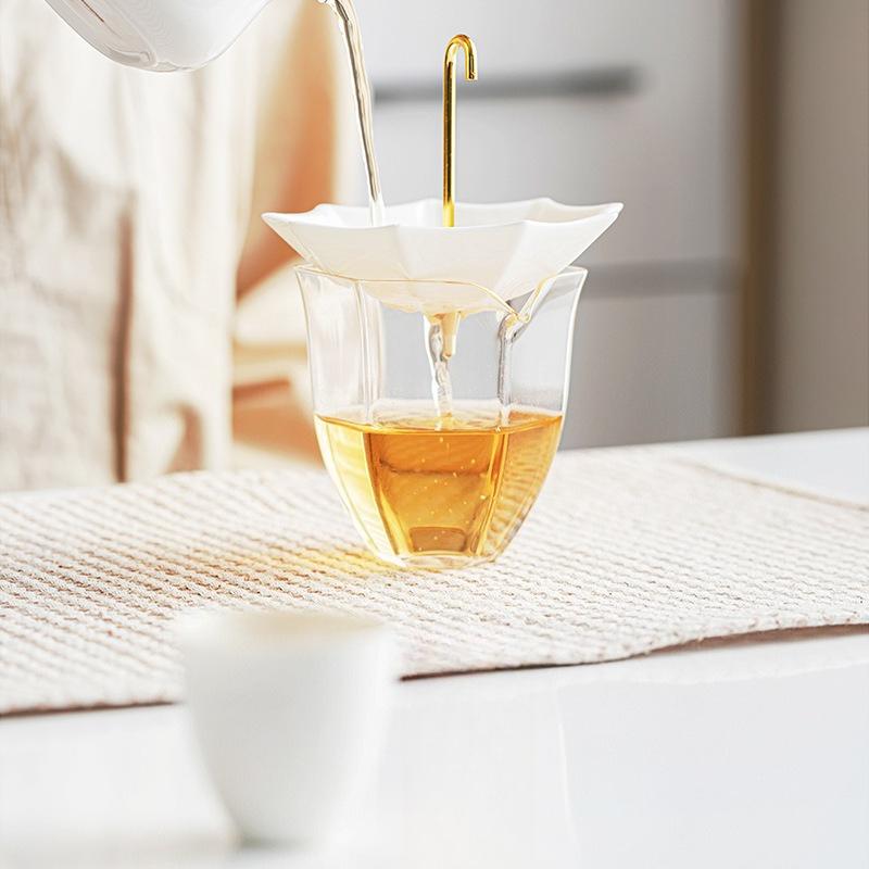 Creative Umbrella Tea Filter Tea Leak Ceramic Tea Filter Tea Barrier Suet Jade Tea Filter Kung Fu Tea Set Ornament