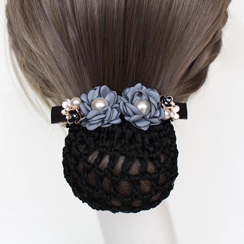 Nurse Head Flower Female Professional Hairnet Bank Disk Hair Net Pocket Flight Attendant Work Net Cover Headgear Hair Accessories