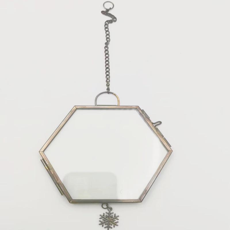 European Vintage Metal Glass Photo Frame: Antique Design for Pictures or Plant Specimens