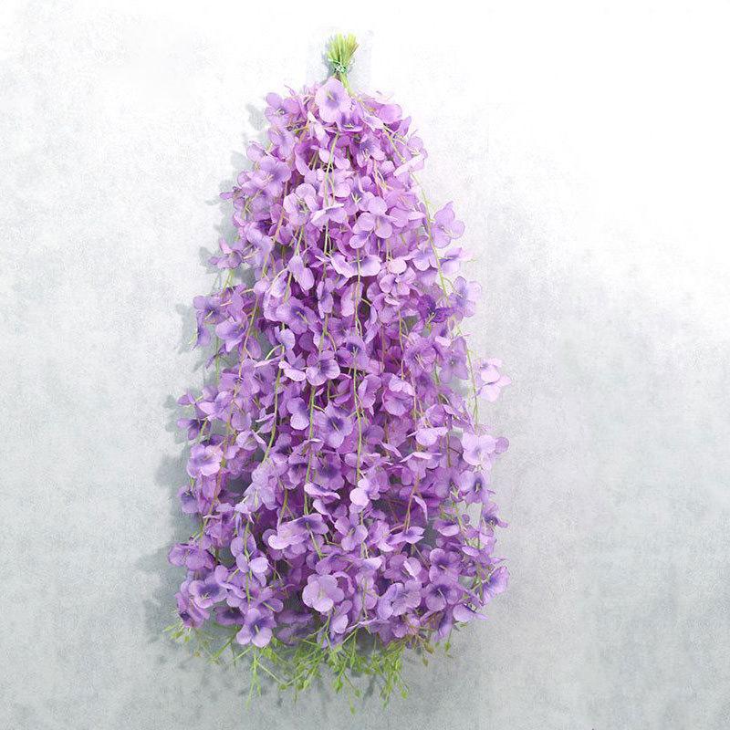 100CM Violet Artificial Flower Party Decoration Simulation Valentine S Day Wedding Wall Hanging Basket Flower Orchid Fake Flower
