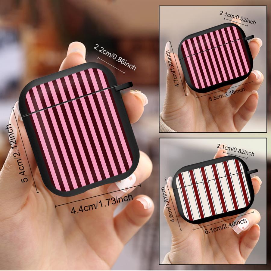 Red White Stripes Case For Airpods Pro 4 Pro3 Pro2 2 3 1 Earphone Cases Cover