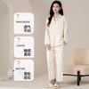100% Cotton Autumn and Winter Long-Sleeved Comfortable Home Sleepwear Set for Women