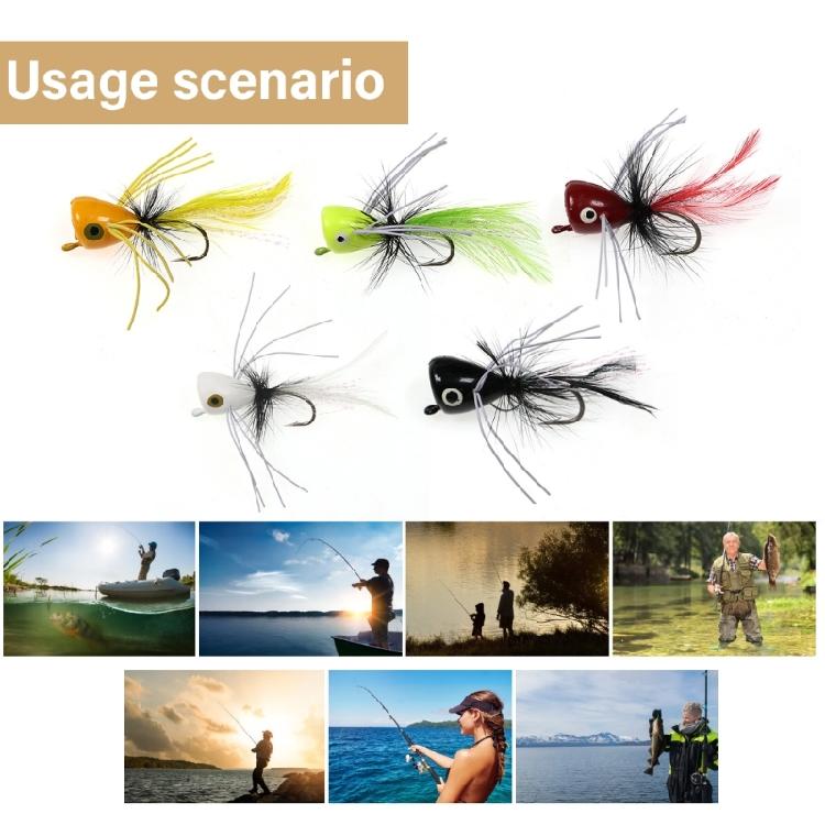 Fly Fishing Popper with Hook Fly Popper Lures for Trout Salmon Artificial Baits Popping Lure Topwater Fishing Lure