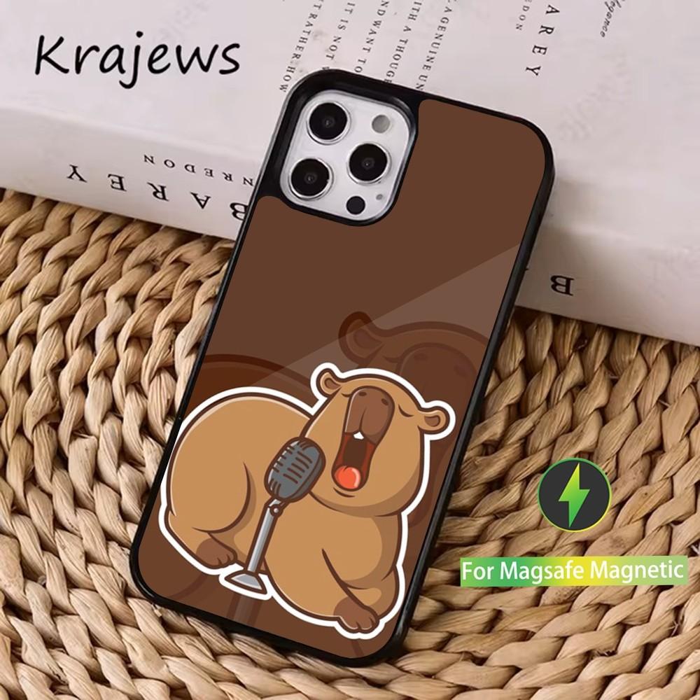 Cute C-Capybara F-Funny Phone Case  For iPhone 16,15,14,13,12,11,Pro,Max,Plus,Mini, Magsafe,Magnetic Wireless Charging Case