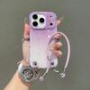 Ombre Color Double-Layer Anti-Drop iPhone 16 Pro Max Phone Case with Lanyard - Suitable for 15PM/17 Series.