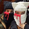 Girls Cat Ear Hat Y2K Knitted Hat Cute Cat Ear Gifts Warm Hat Adult Children Knitted Chenille Yarn Halloween Photo Props