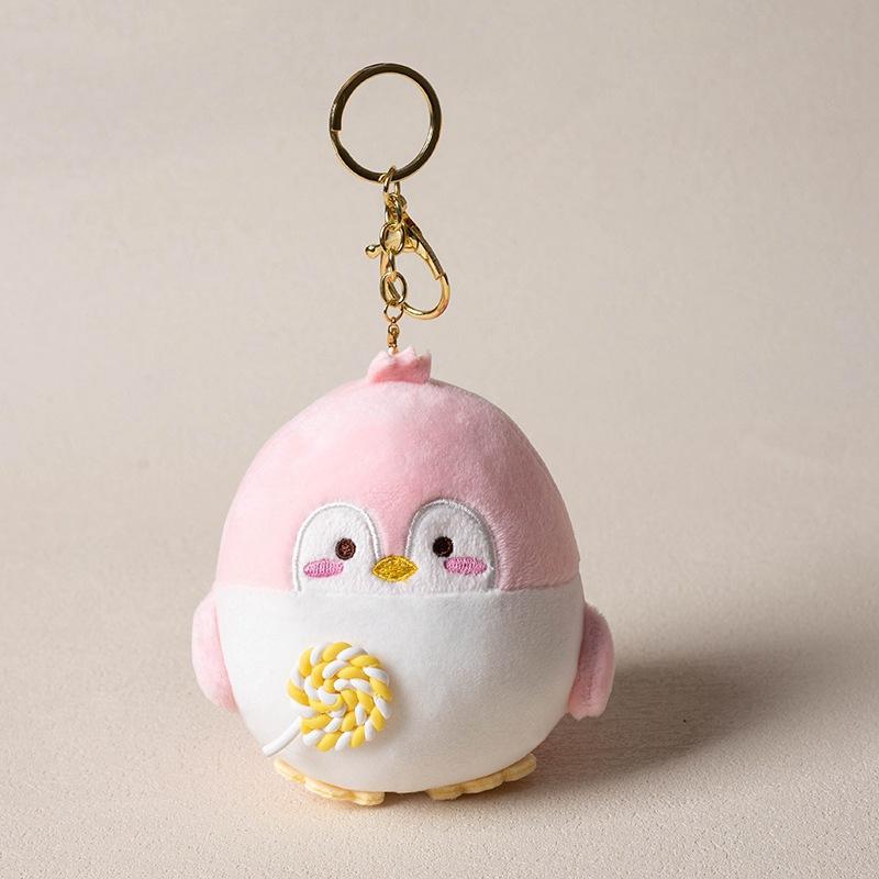 Creative Cute Lollipop Penguin School Bag Pendant Doll Couple Plush Coin Wallet Keychain Hanging Doll Premium Durable