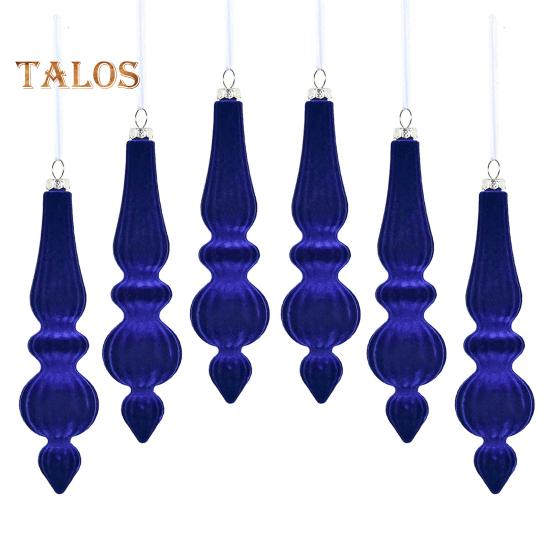 

6 шт. флокированных рождественских шаров неправильной формы, небьющиеся рождественские шары, легкие праздничные подвесные украшения для рождественской елки, домашний декор королевский синий