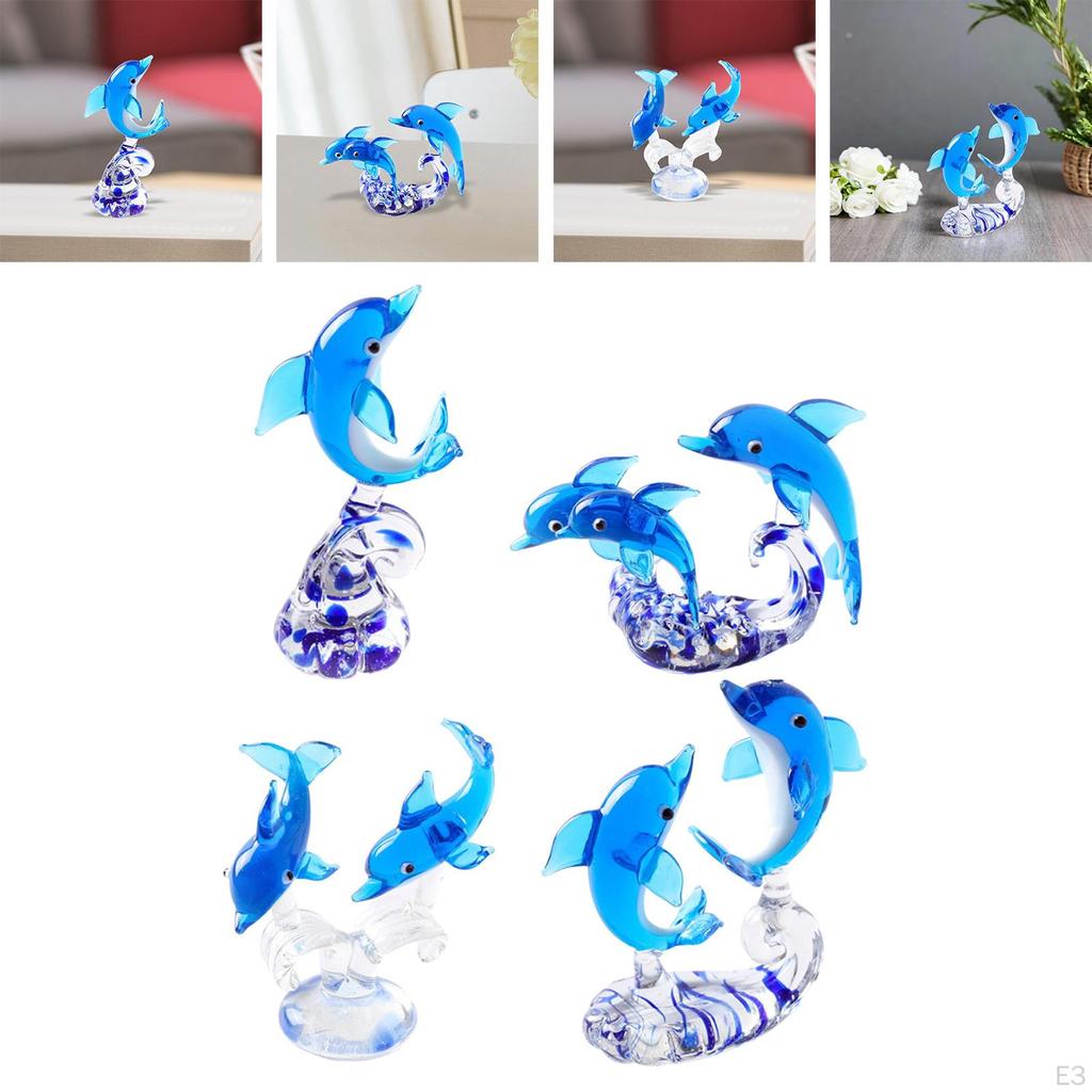 Dolphin Decor Figurine Tank Craft Lovely Statue Garden Bedroom Hallway Sea Ornament