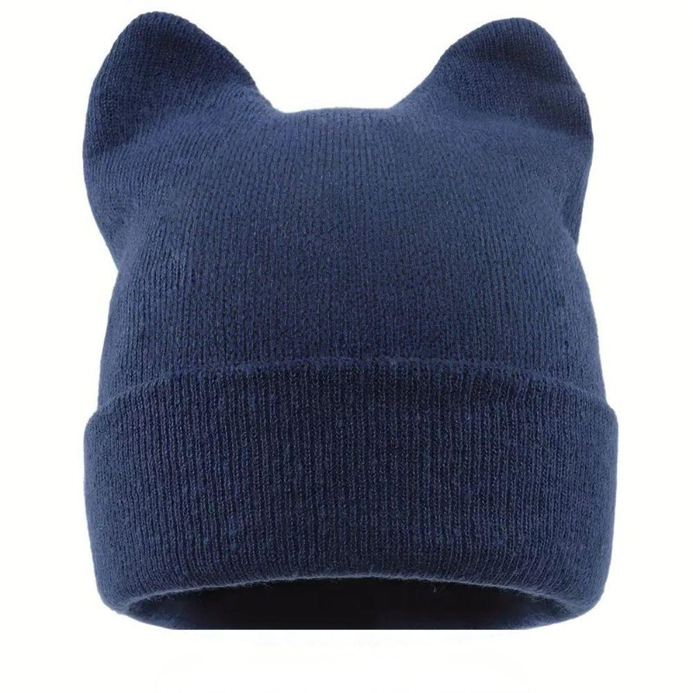 Y2K Cat Ears Beanie Hats Cute Pullover Hat Cute Knitted Hat Outdoor
