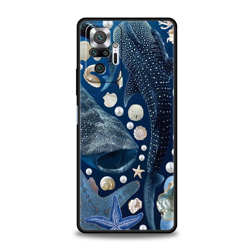Ocean Whale Shark Swimming Phone Case For Xiaomi Redmi Note 14 13 12 5G 11 10 Pro Plus 4G 9S 9 14C 13C 12C 10C 9C 9A Soft Cover