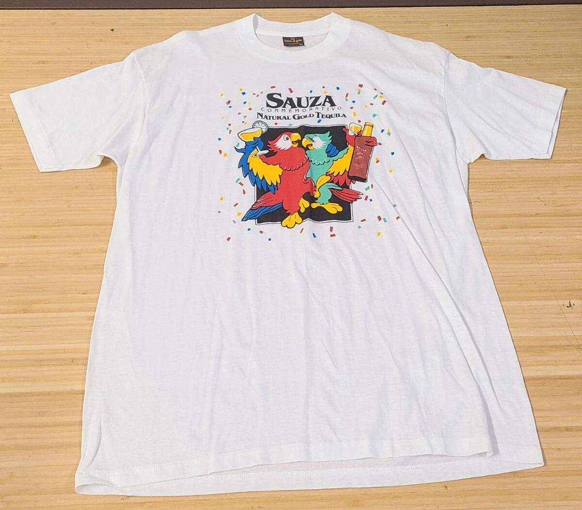 Vintage Sauza Natural Gold Tequila Parrot Shirt Men s XL S