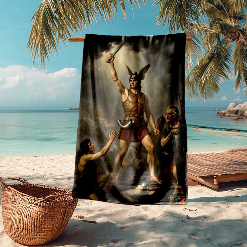 Ultra-Soft Beach Towel with Heroes of Gaul Theme,Ideal for Pool - Camping, Diving - Perfect Travel Essential, Vibrant Beach Towel.