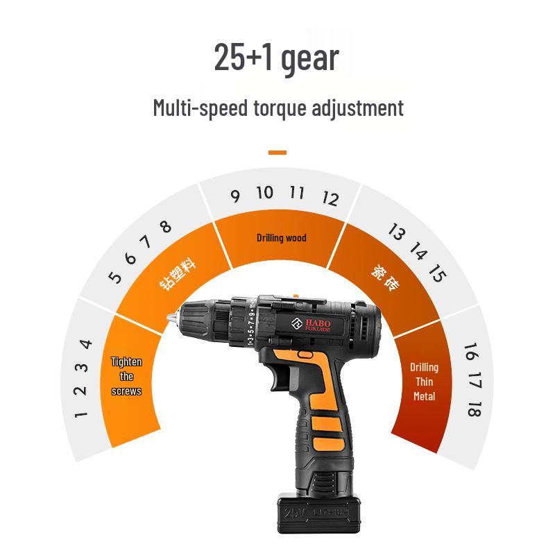 25V Cordless Electric Hand Drill with Lithium Battery