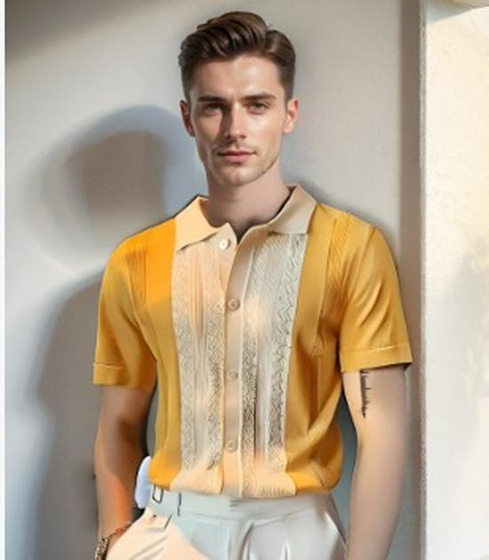 Men's Slim Fit Short-Sleeve Polo Shirt - Middle-Aged Spring/Summer Business Casual Fashion