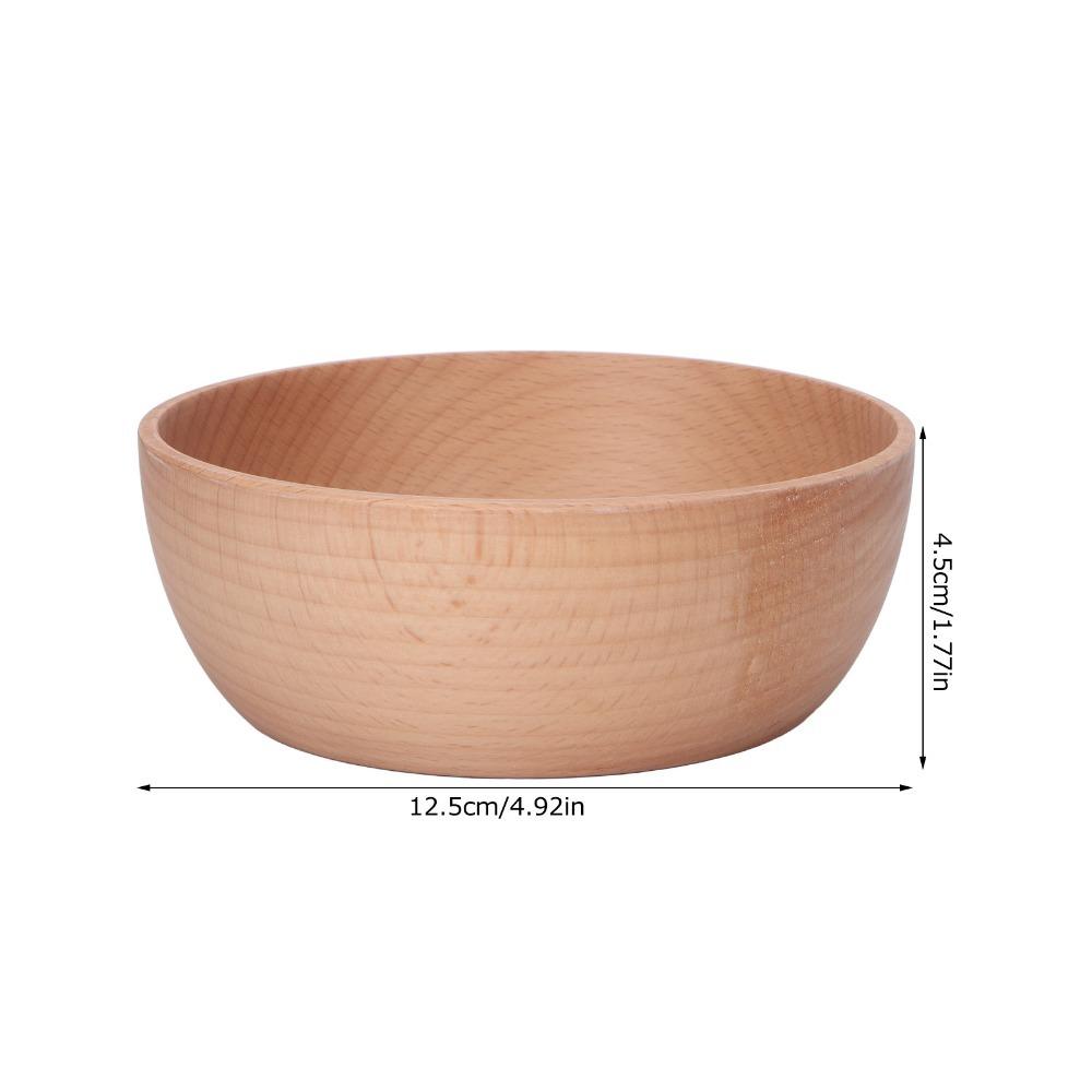 Rounded Bowl Noodle Bowl Wood Yogurt Bowl Multi Purpose Soup Bowl Salad Serving 12.5*4.5cm