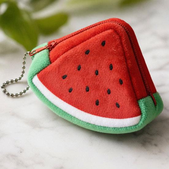 Plush Coin Purse Cute Wallet Small Coin Pouch Mini Change Purse Case Fruit Zipper