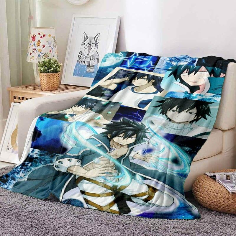Fairy Tail Anime Blankets Kids Warm Blankets Flannel Soft Comfort Blankets Home Travel Blankets Bedding Birthday Gifts