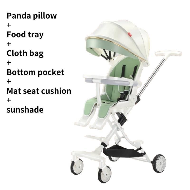 Wheeled Four Collapsible Baby Stroller Lightweight Foldable Seat Convertible