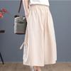 Retro Summer Loose Lantern Pants Wide Leg Pants Cropped Pants Ice Silk Wrinkled Plus Size Women's Pants, Elastic Waist