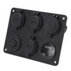 Switch Panel 6 Gang Waterproof LED Digital Display Voltmeter USB On Off Kit for Car RV Yacht