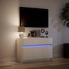 Vidaxl TV Cabinet with LED, White, 91X34X61 Cm, Wood-based Material