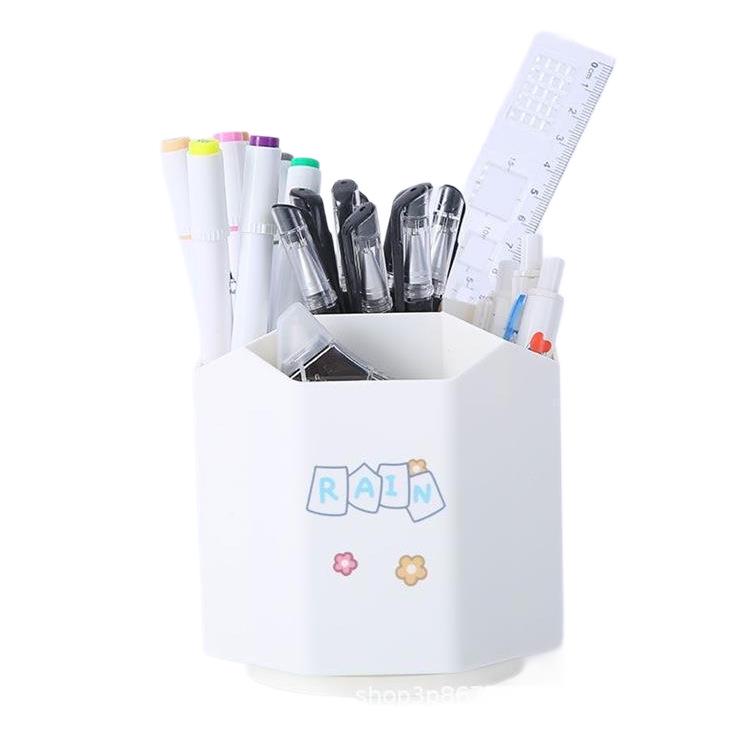 360° Rotating Cartoon Pen Holder: Large Capacity Multifunctional Desk Organizer