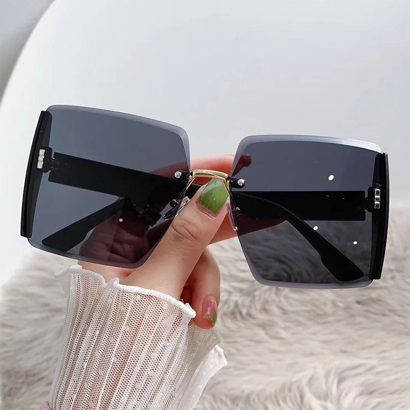 New Borderless Square Sunglasses Women Designer Fashion UV400 Sun Glasses Outdoor Driving Eyewear Oculos De Sol