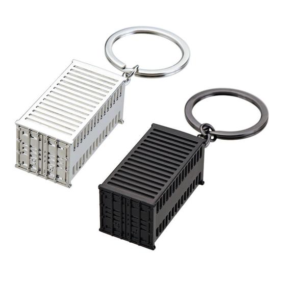 Breloczek do kluczy w kształcie kontenera Wisiorek Metalowy breloczek Tematyczny breloczek Logistyka Handel zagraniczny Kompaktowy breloczek do torebki Akcesoria