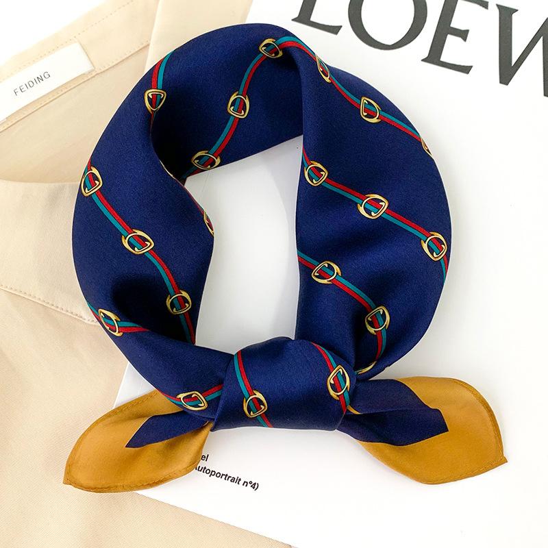 New European and American Decorative Silk Scarf for Women's Fashionable and Fashionable Summer Thin Sunscreen Multi-function Square Scarf