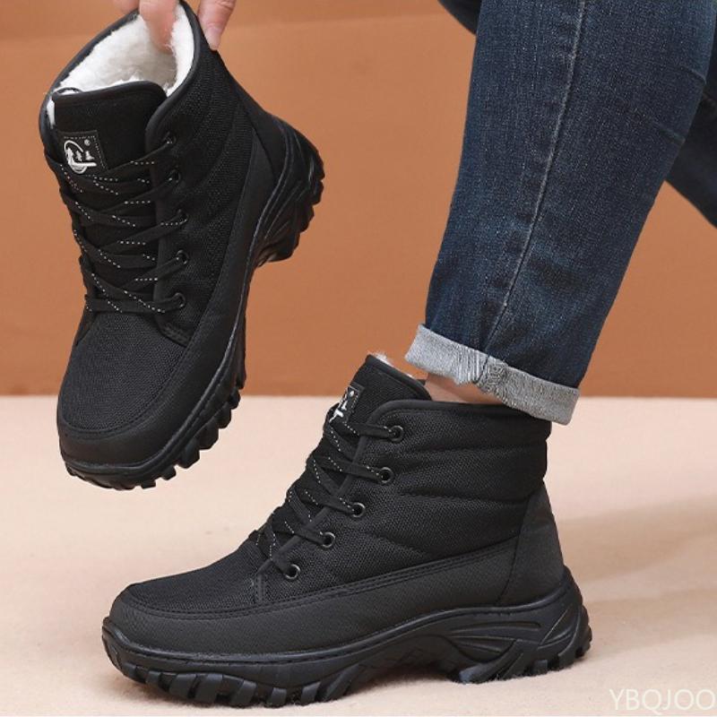 Fashion Men's warm thick outdoor cotton shoes high top cold resistant simple comfortable wear-resistant anti slip men's shoes