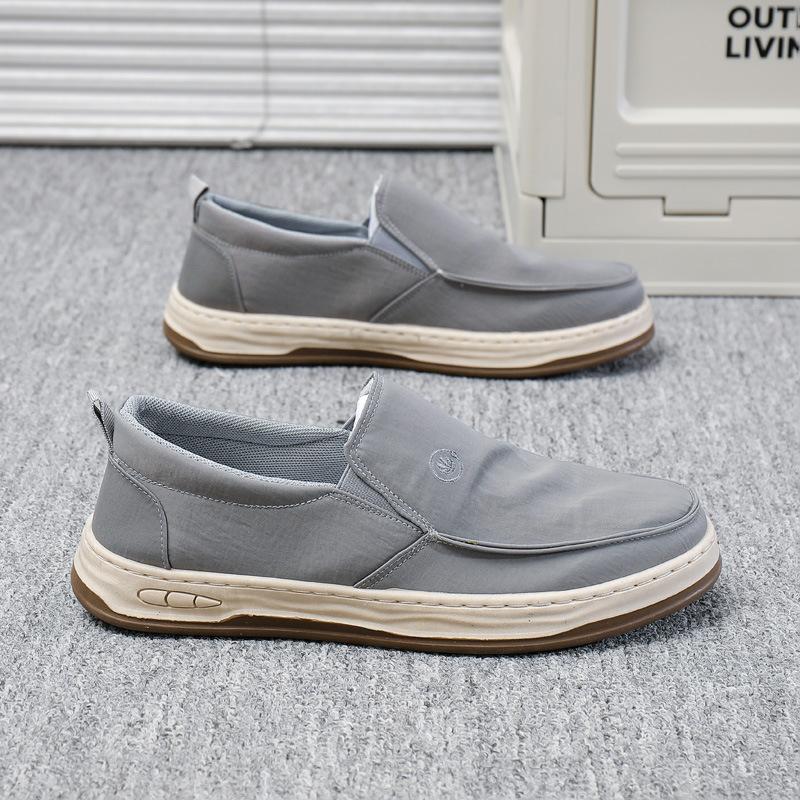 Autumn High-End Canvas Shoes Cloth Shoes Ultra-Light Men'S Shoes Soft Sole Soft Surface Shoes One Pedal Lazy Breathable Men'S Shoes
