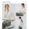 Women's V-Neck Chiffon Long Sleeve Blouse