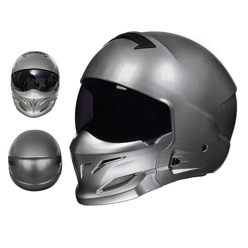 3C Certified Retro Full Face Electric Motorcycle Helmet for Men & Women – All-Season Scorpion, Third Generation Half Helmet Combo