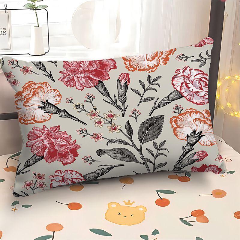 European Plant & Flower Pillowcase with Nordic Geometric Design Rectangular Sofa Cover Customizable