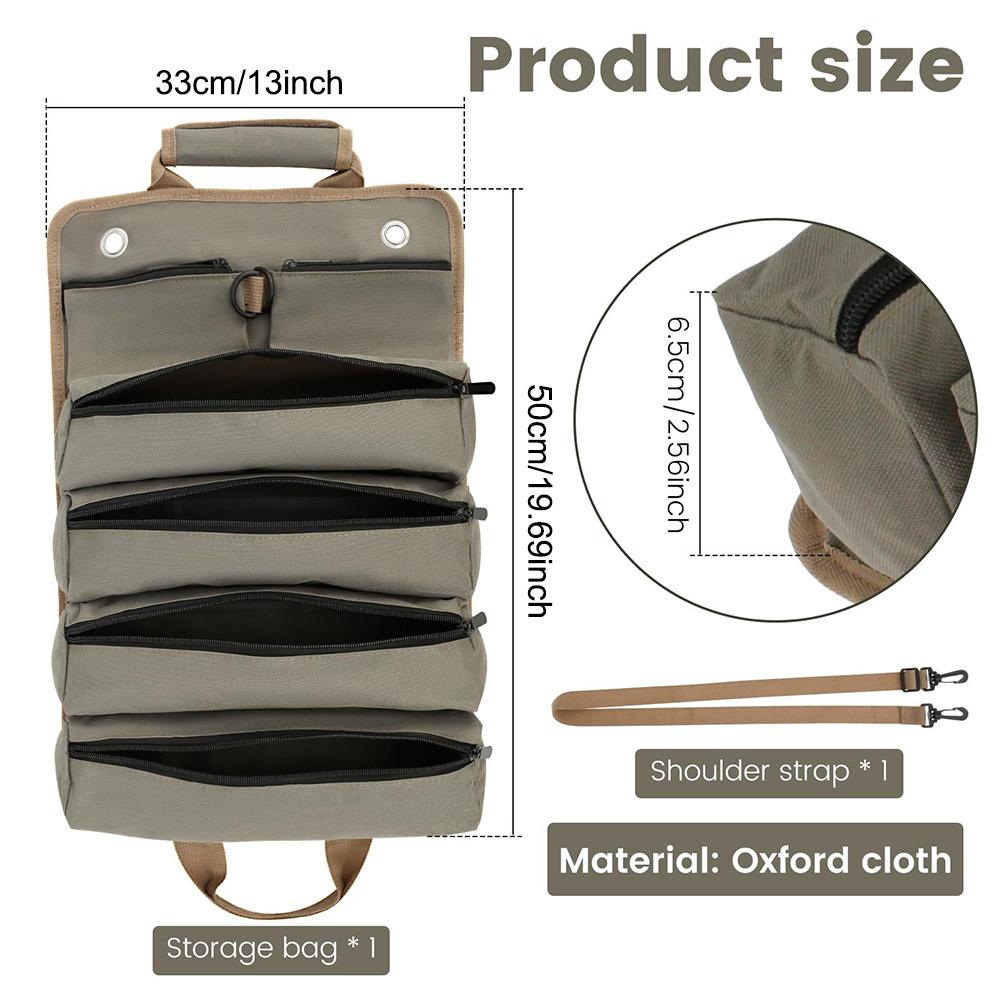 Multifunctional Roll Up Tool Bag Large Capacity Oxford Hanging Tool Bags Wear-Resistant Electrician Hardware Tools Organizer