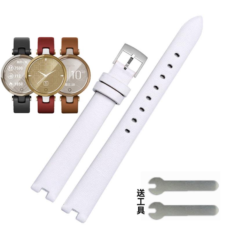 For Garmin Genuine Genuine Leather Strap for Women Lily Notch Watchband Series Intelligent Sports Soft Plain Watch Band 14mm