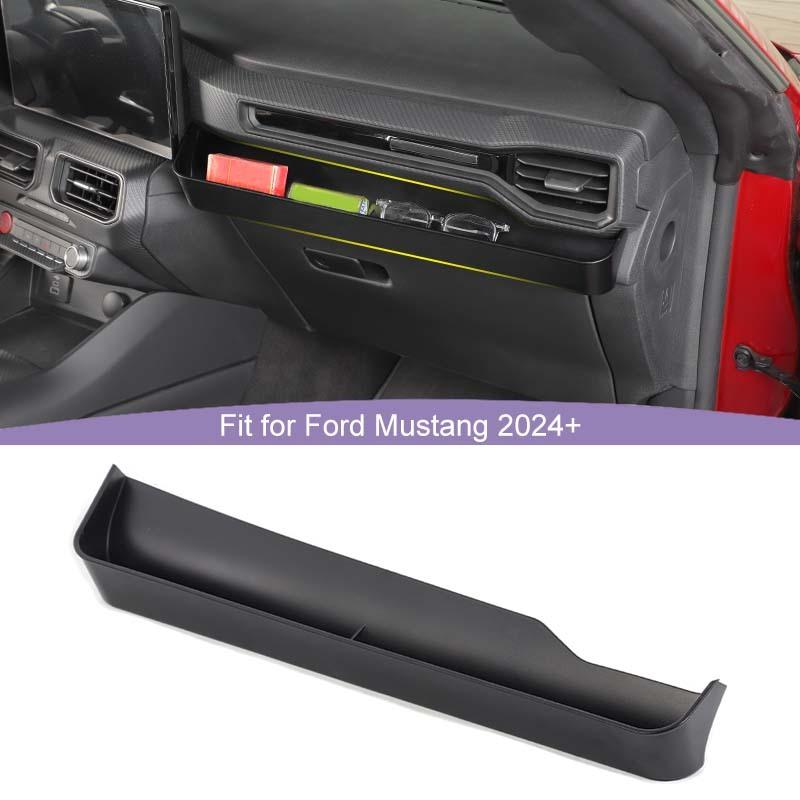 Auto Beifahrer Mittelkonsole Aufbewahrungsbox Organizer ABS Kunststoffbehälter Für Ford Mustang 2024 Up Innenraum Verstauen Aufräumen Zubehör